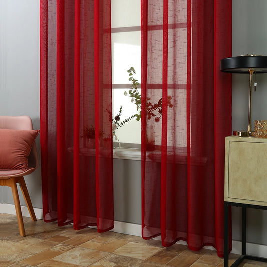 Rideau rouge voilage|VERMILIA