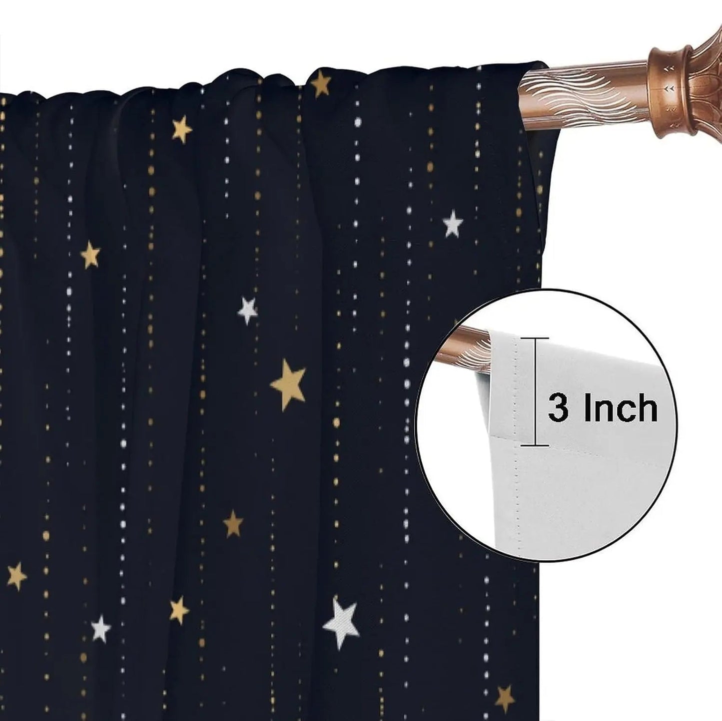 Rideau noir occultant ciel étoilé|LUNARIS
