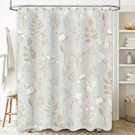 Rideau de douche fleuri|ELEGENCIA