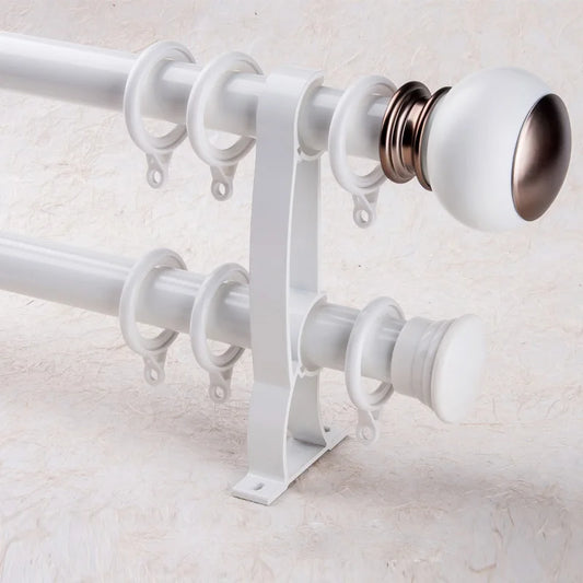 Tringle à double rideaux avec anneaux et supports|PREMIUMIX
