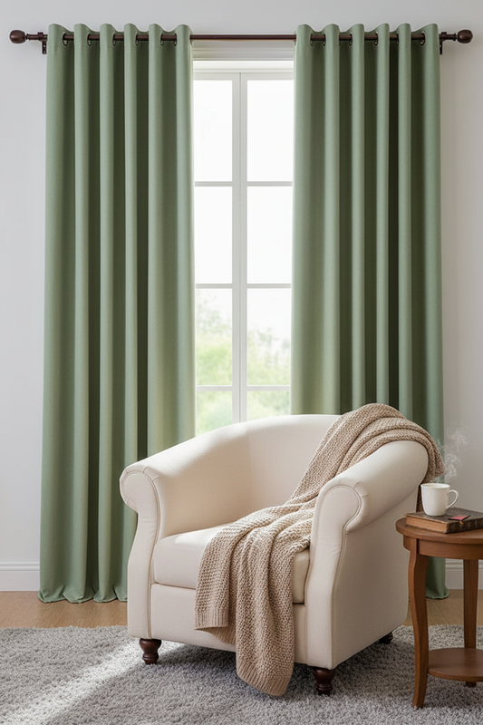 Coin lecture avec rideaux SYLVESTRA et anneaux