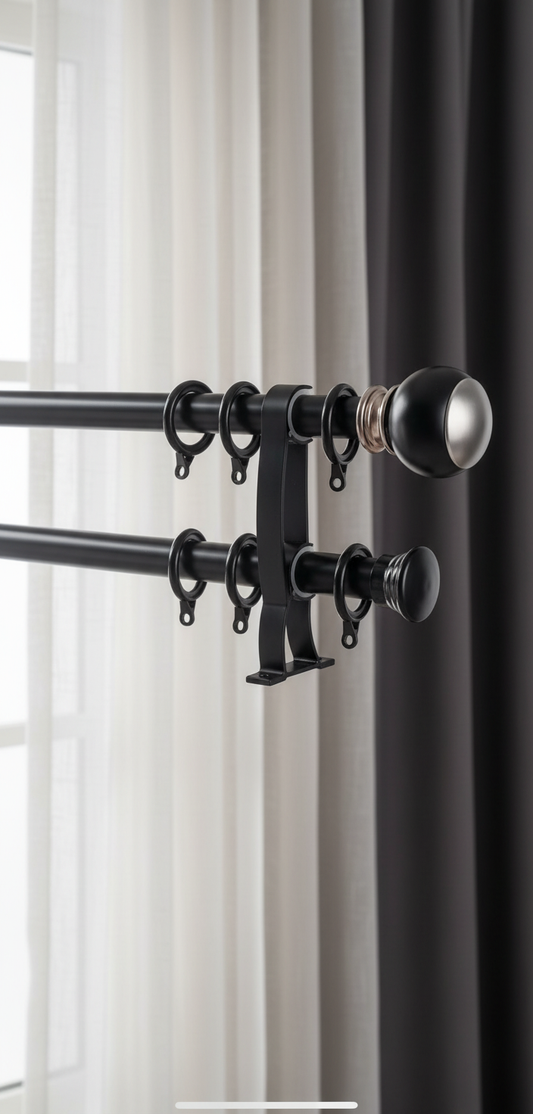 Lifestyle détail double tringle noire