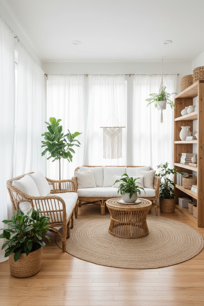 Rideau blanc LYORA véranda