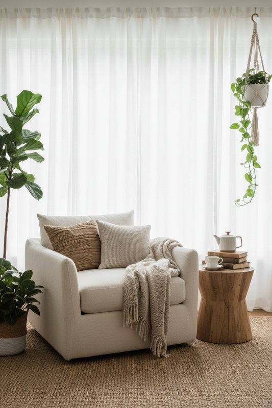 Rideau blanc PURELYX coin lecture