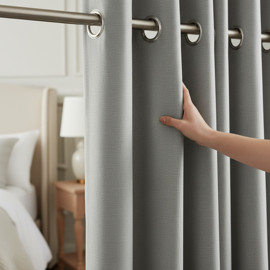 Rideau gris clair SIENNA - Détail texture