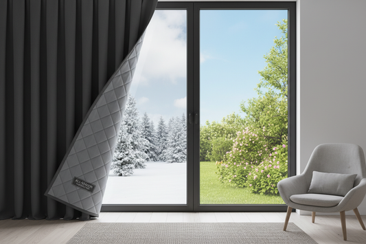 Rideau gris foncé matelassé 4 saisons