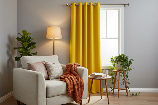 Rideau jaune SIENNA - Coin lecture