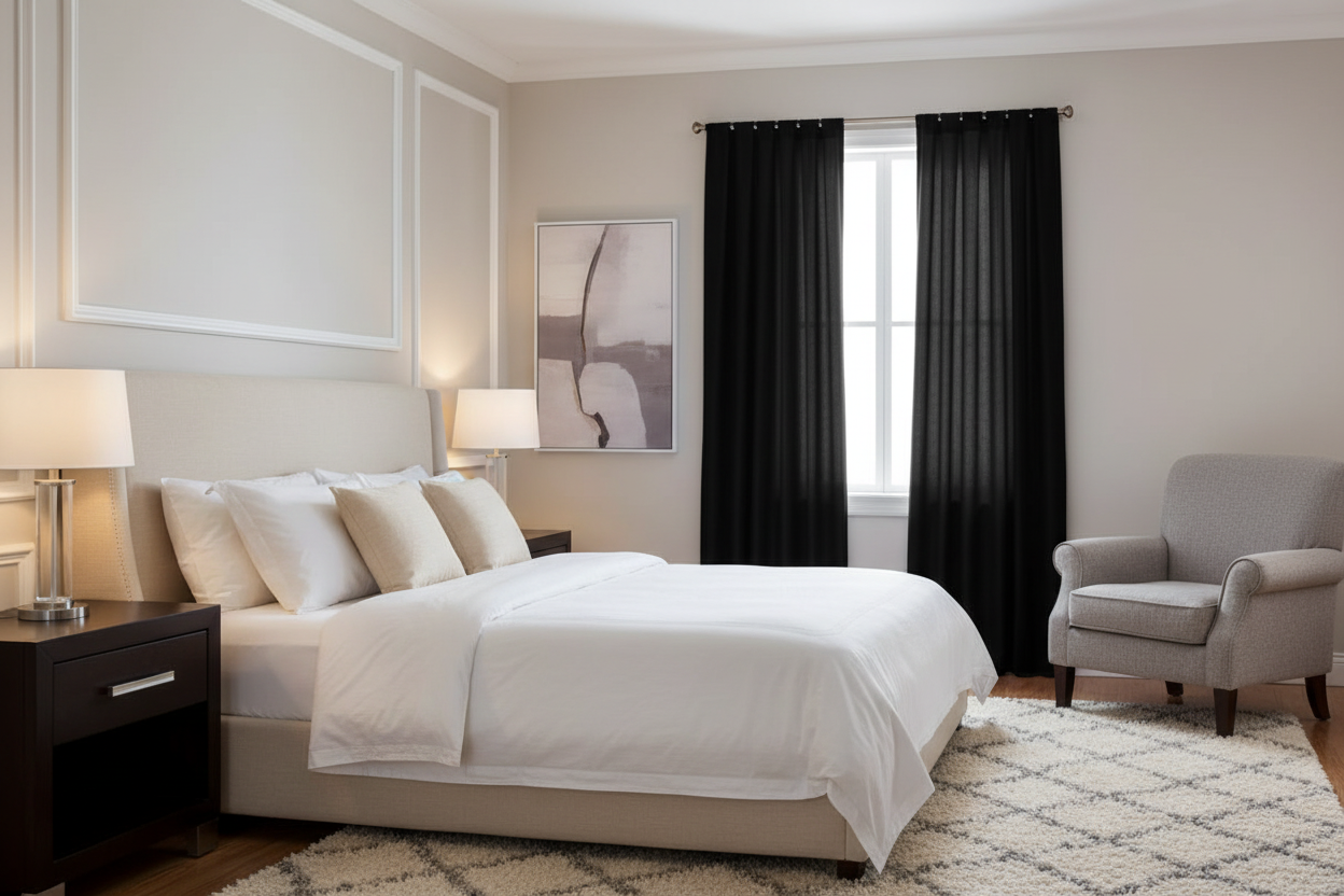 Rideau noir occultant Sovereigna - Style transitionnel