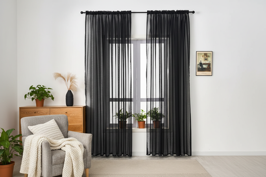 Rideau noir voilage Prestigia - Intérieur scandinave