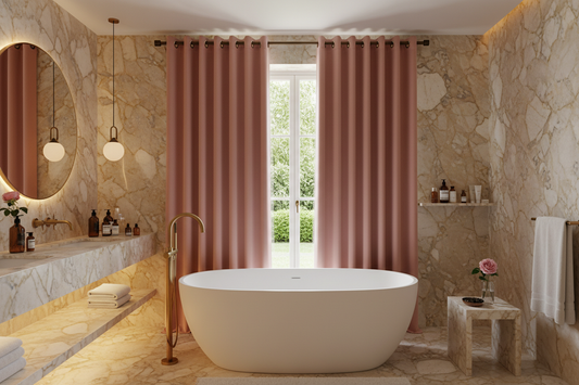 Rideau rose SIENNA - Salle de bain spa luxe