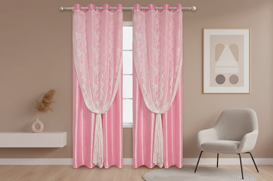 Rideau rose Somptua - Chambre moderne minimaliste