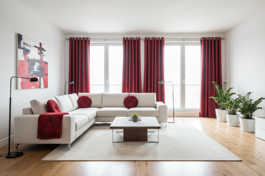 Rideau rouge SIENNA - Grand salon