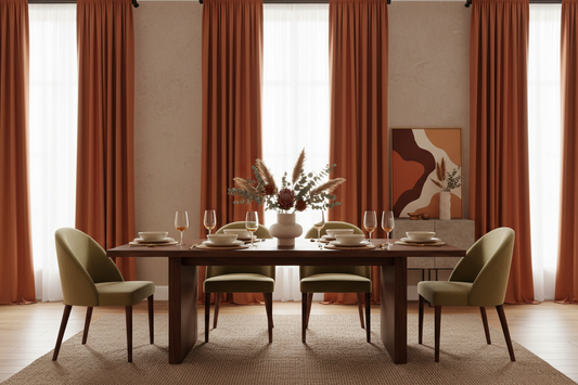 Rideau terracotta SIENNA - Salle à manger