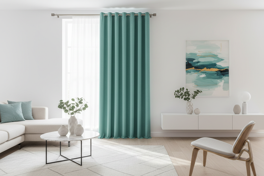 Rideau vert turquoise SIENNA - Salon