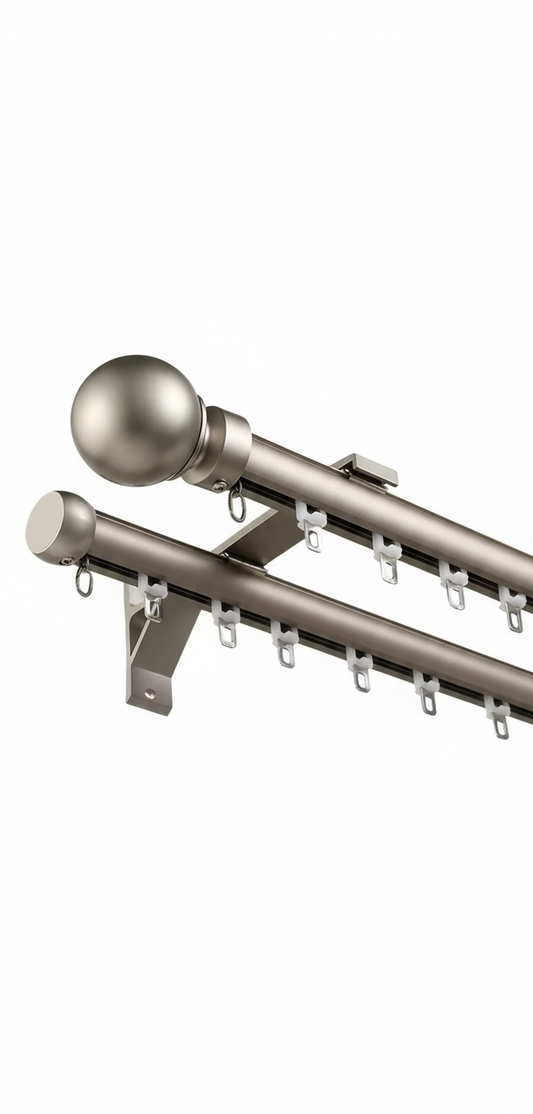 Tringle double grise fond blanc