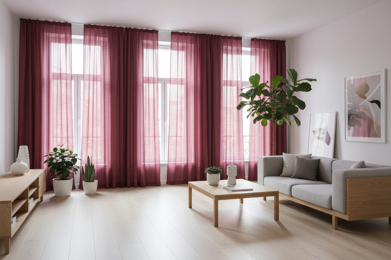 Voilage bordeaux - Scandinave