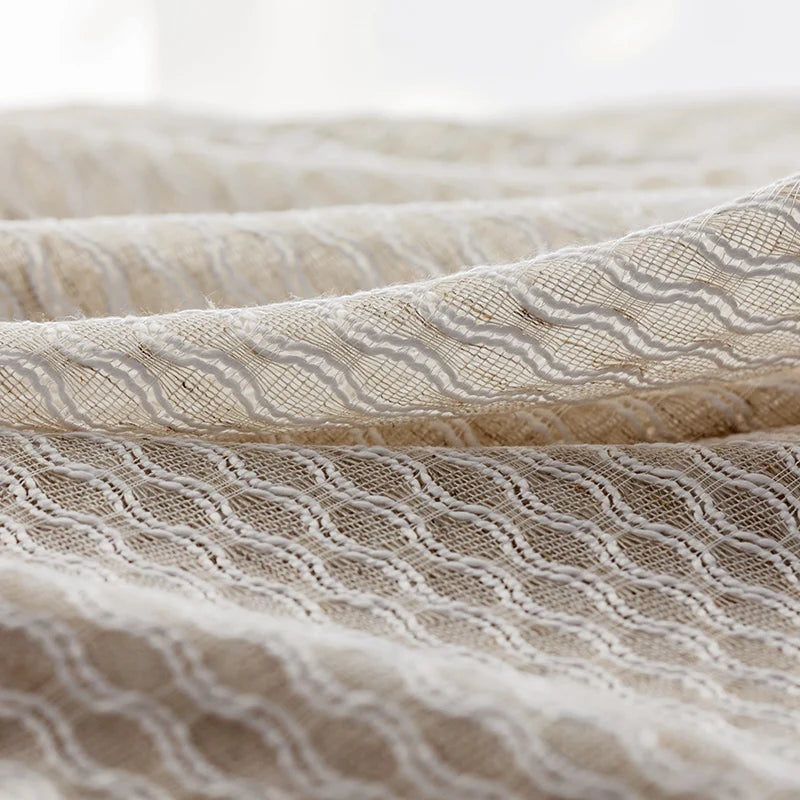 Rideau beige en coton|SABLORIA