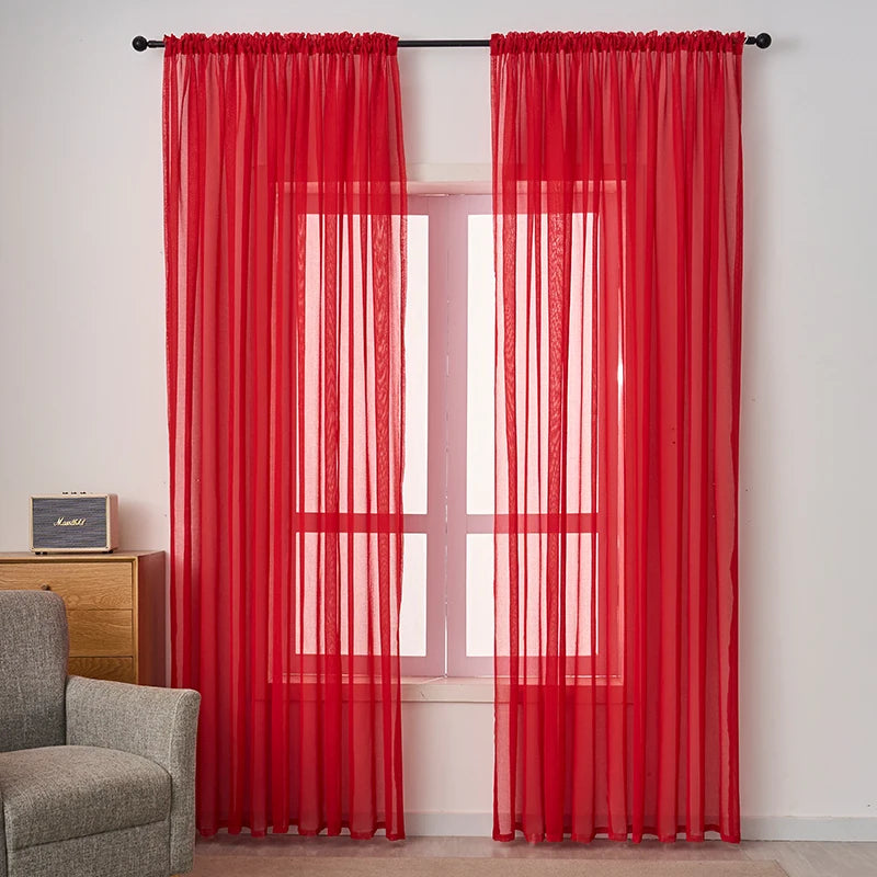 Rideau rouge voilage|PRESTIGIA