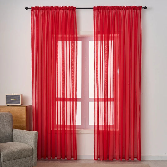 Rideau rouge voilage|PRESTIGIA