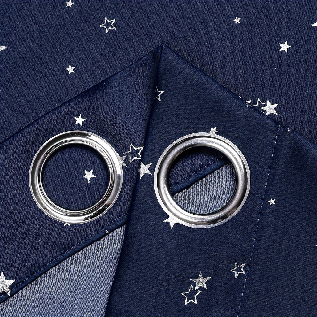 Rideau Occultant Motif Étoile Bleu Ciel 2 Panneaux | GALAXIA