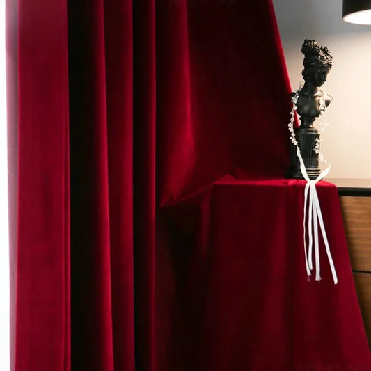 Rideau rouge bordeaux occultant velours|VELMIRA