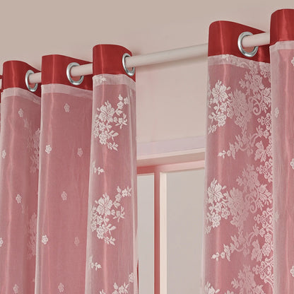 Rideau rouge occultant double couche satiné|SOMPTUA