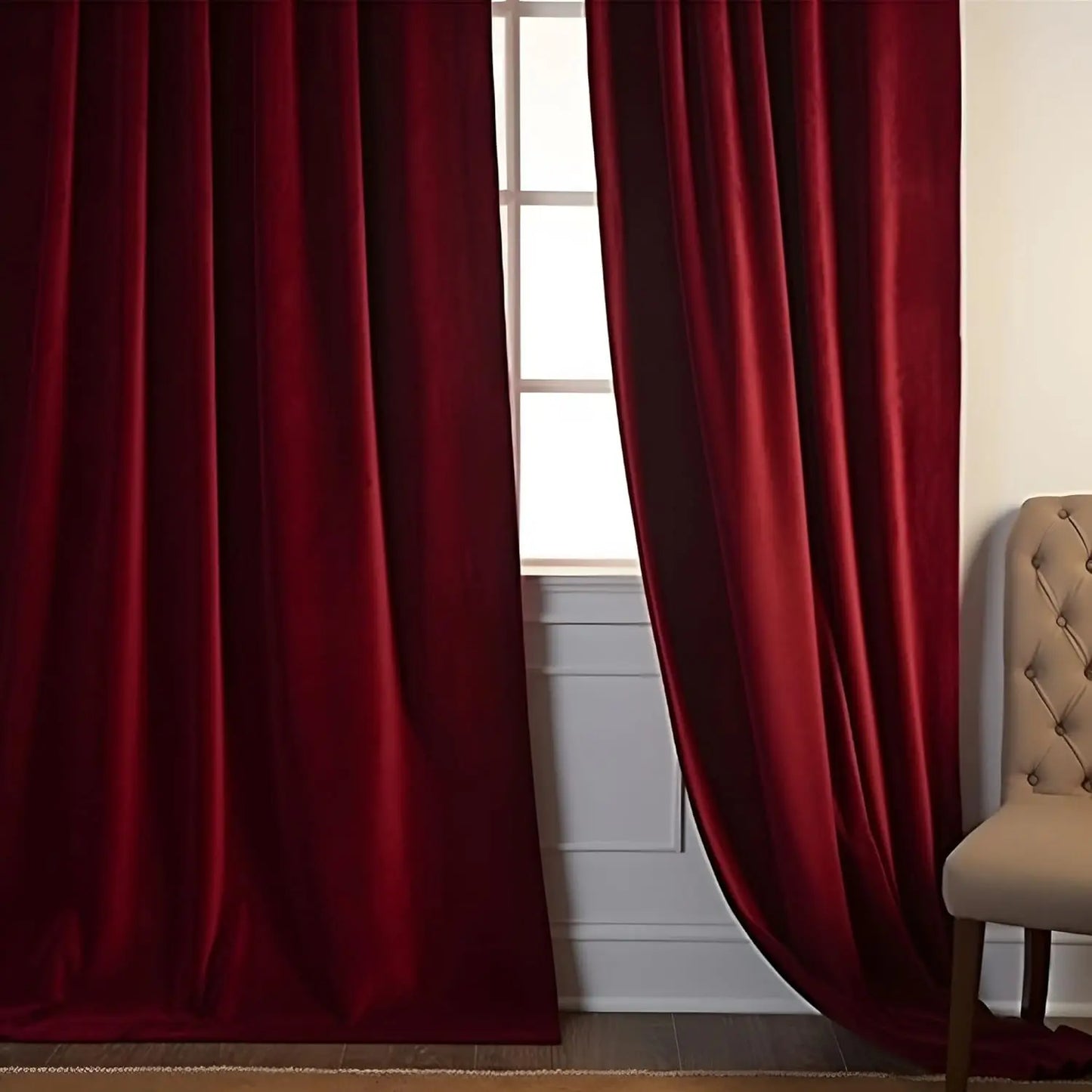 Rideau rouge bordeaux  occultant type velours|VELOURSIA
