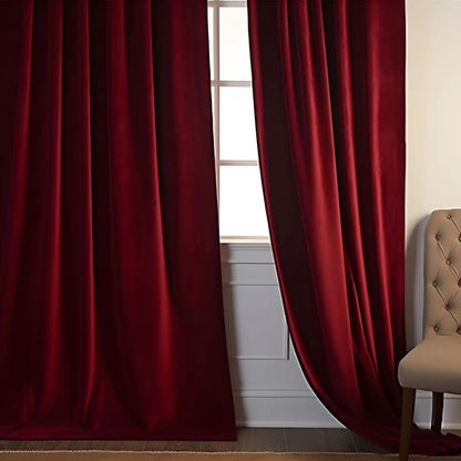Rideau rouge bordeaux  occultant type velours|VELOURSIA