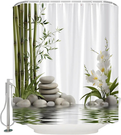 Rideau de douche Nature Zen - Imperméable et Élégant | ZENAQUA