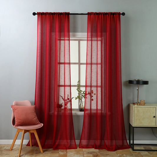 Rideau rouge voilage|VERMILIA