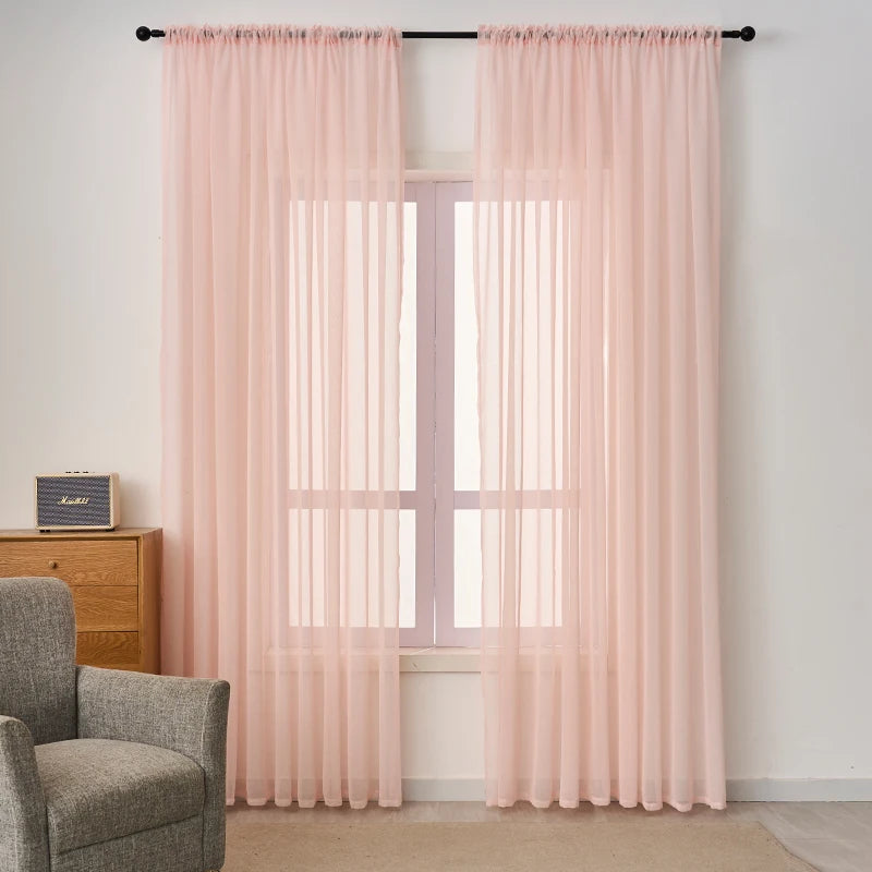 Rideau rose voilage|PRESTIGIA