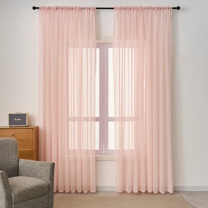 Rideau rose voilage|PRESTIGIA