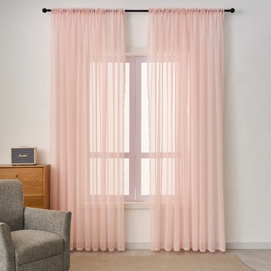 Rideau rose voilage|PRESTIGIA