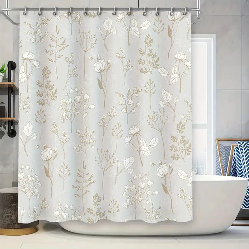 Rideau de douche fleuri|ELEGENCIA