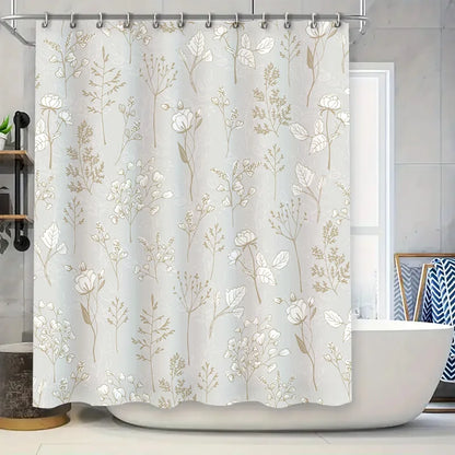 Rideau de douche fleuri|ELEGENCIA