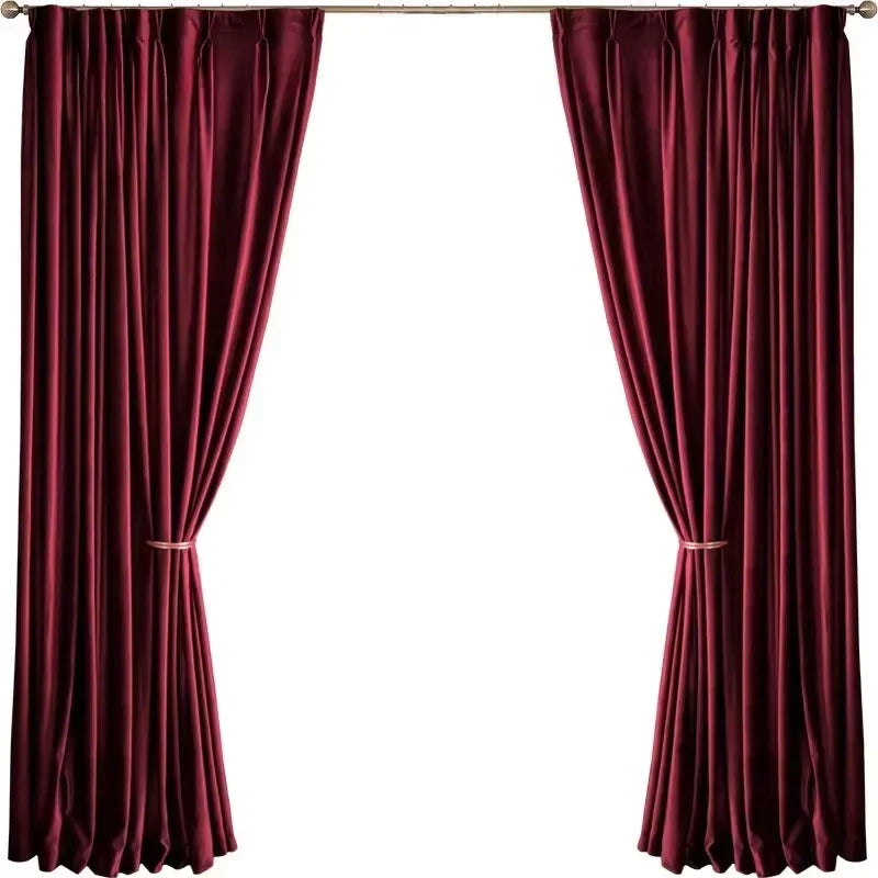 Rideau rouge bordeaux occultant style velours|MAJESTIA