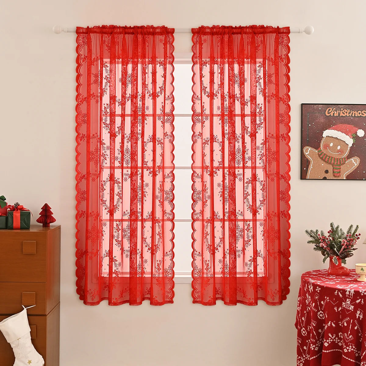 Rideau rouge voilage|FLAMENGO