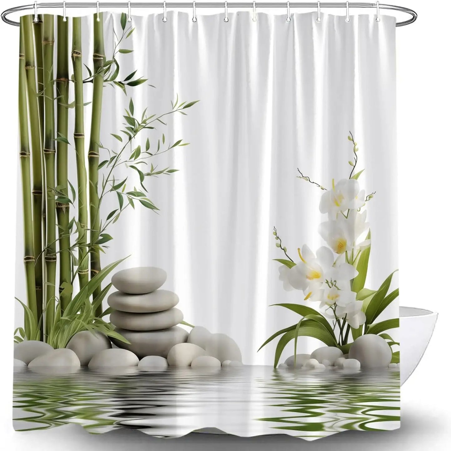 Rideau de douche Nature Zen - Imperméable et Élégant | ZENAQUA