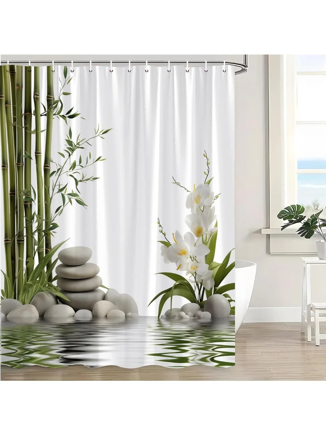 Rideau de douche Nature Zen - Imperméable et Élégant | ZENAQUA