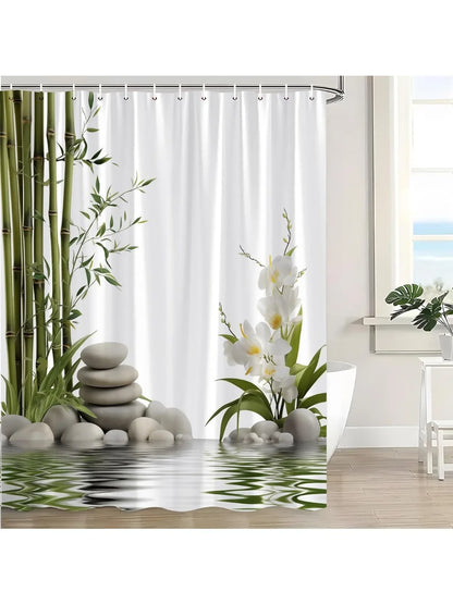 Rideau de douche Nature Zen - Imperméable et Élégant | ZENAQUA