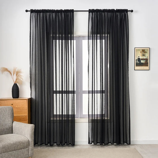 Rideau noir voilage|PRESTIGIA