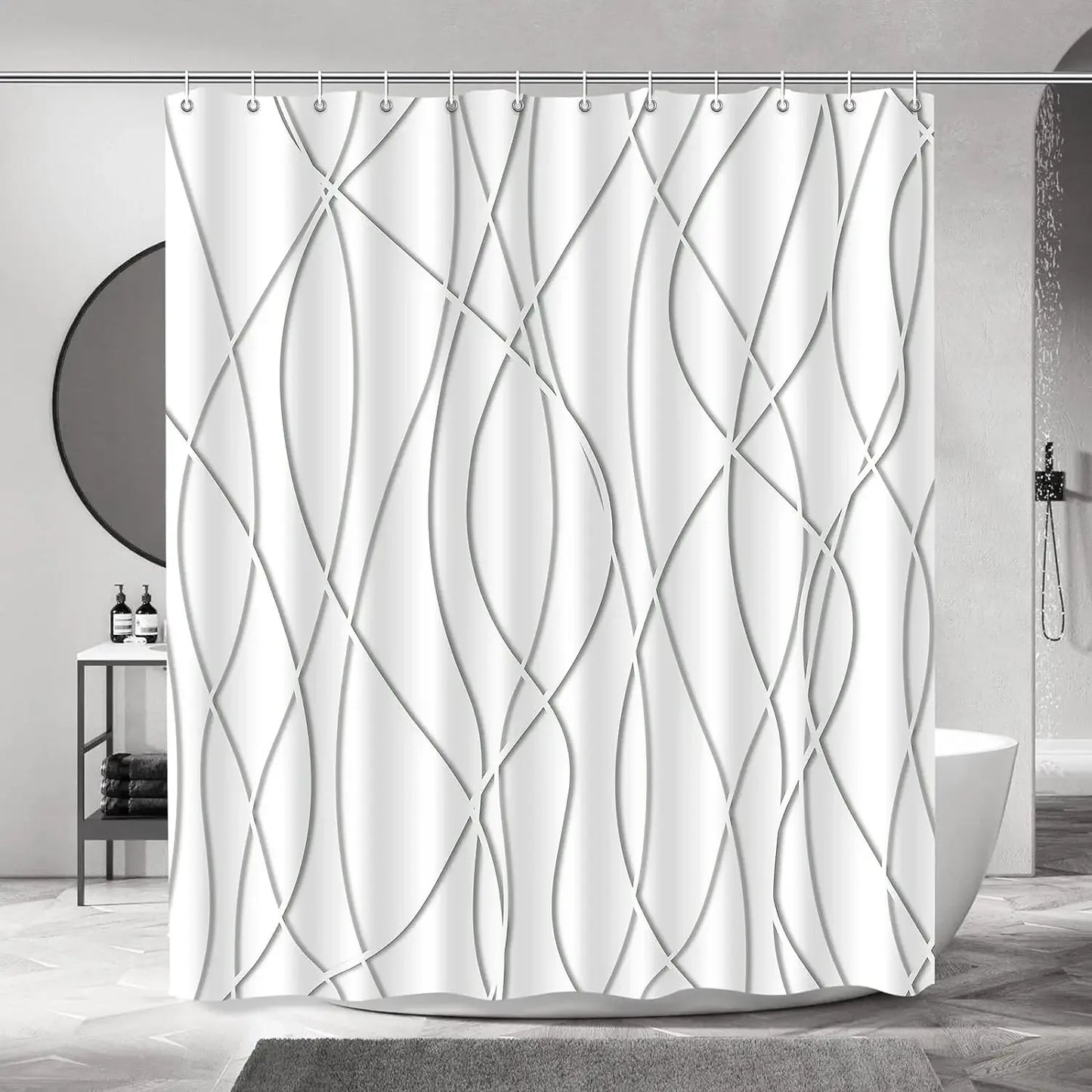 Rideau de douche motif ondulé|RIVIERA