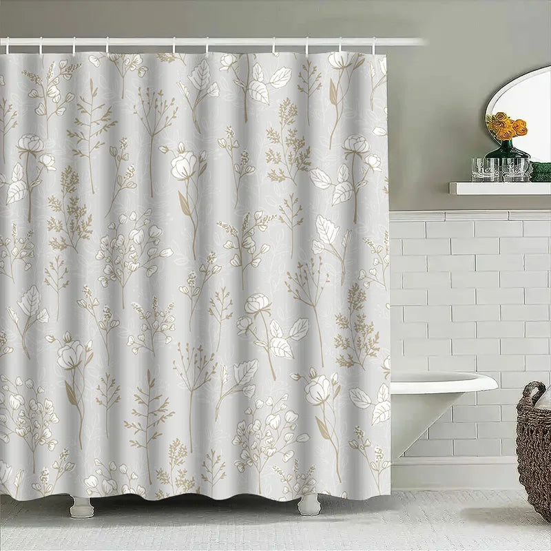 Rideau de douche fleuri|ELEGENCIA