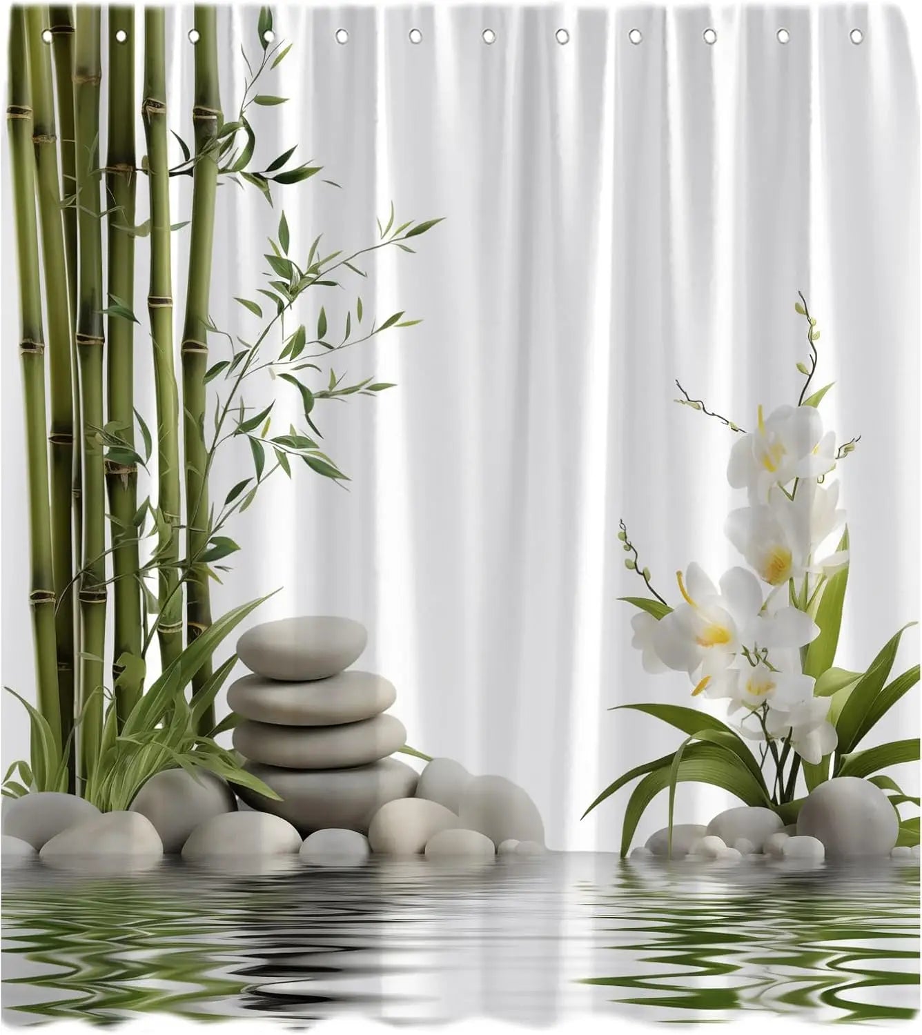 Rideau de douche Nature Zen - Imperméable et Élégant | ZENAQUA