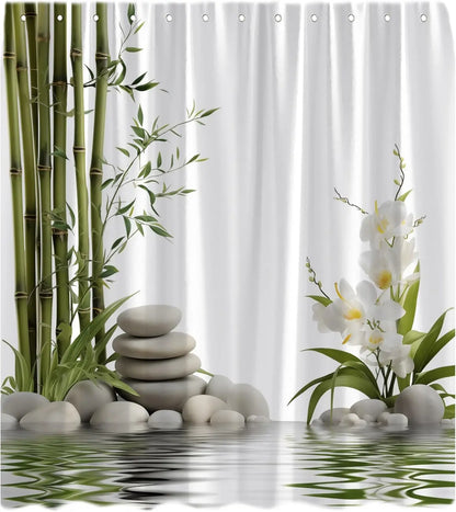Rideau de douche Nature Zen - Imperméable et Élégant | ZENAQUA