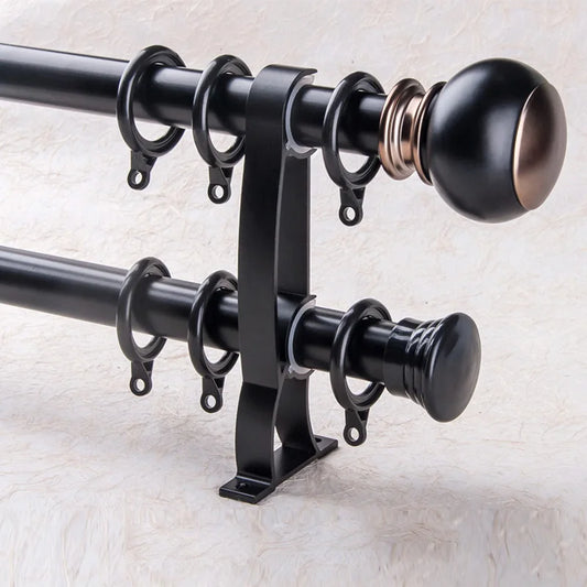 Tringle à double rideaux avec anneaux et supports|PREMIUMIX
