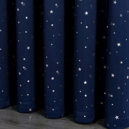 Rideau Occultant Motif Étoile Bleu Ciel 2 Panneaux | GALAXIA