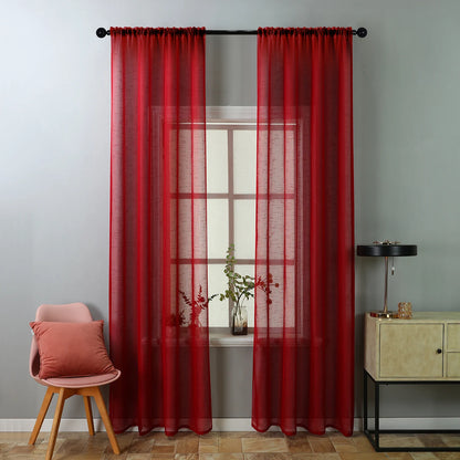 Rideau rouge voilage|VERMILIA