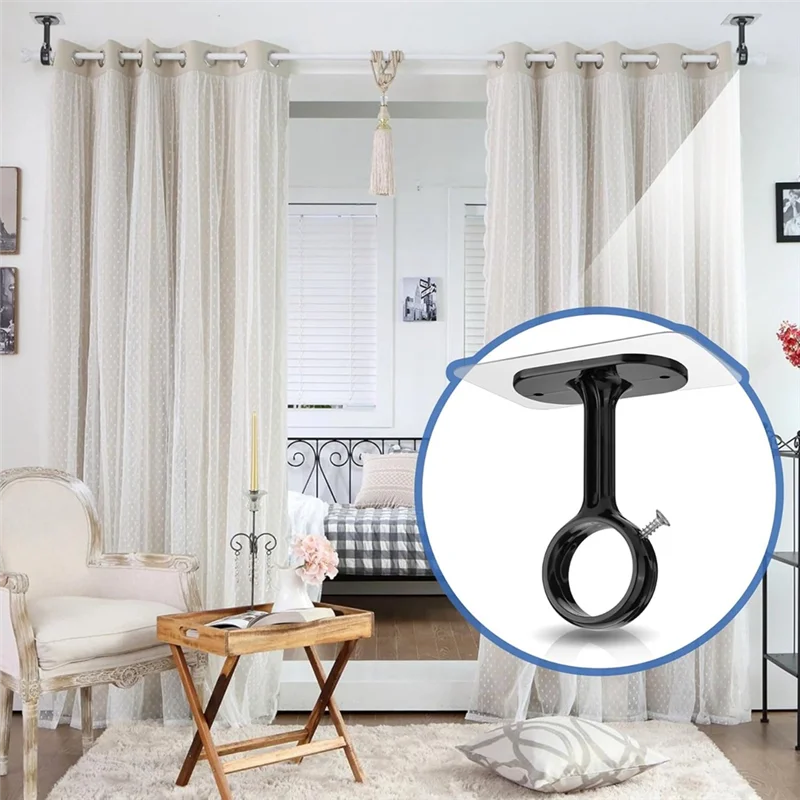 Supports de tringle à rideaux sans percer lot de 6|Fastenia