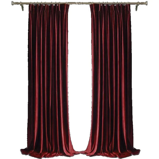 Rideau rouge bordeaux velours|NOCTIS